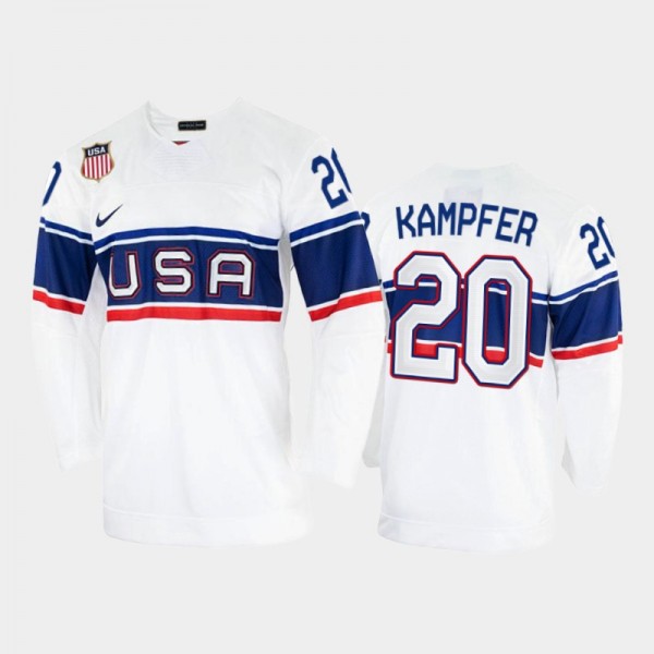 Steven Kampfer USA Hockey White Jersey 2022 Winter...
