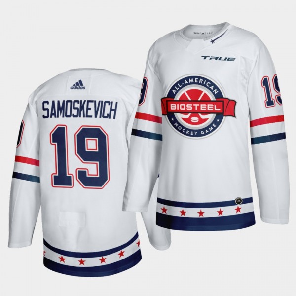 Mackie Samoskevich USA Team White 2021 BioSteel All-American Game #19 Authentic Jersey