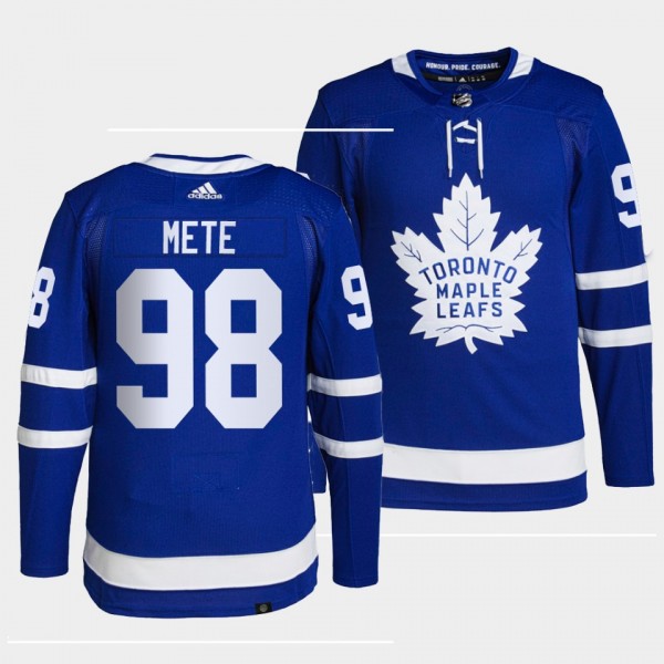 Victor Mete #98 Toronto Maple Leafs 2022 Primegreen Authentic Blue Jersey Home