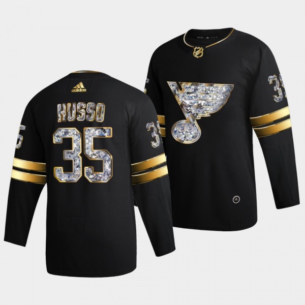 St. Louis Blues Ville Husso 2022 Stanley Cup Playoffs Diamond Edition Black Jersey
