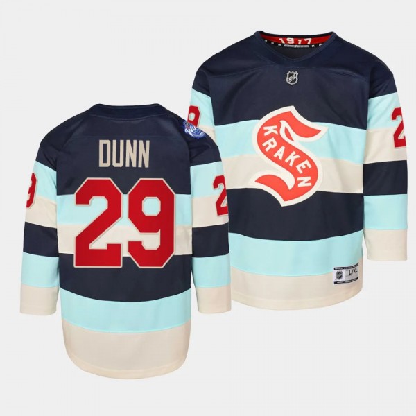Seattle Kraken #29 Vince Dunn 2024 NHL Winter Classic Premier Player Blue Youth Jersey