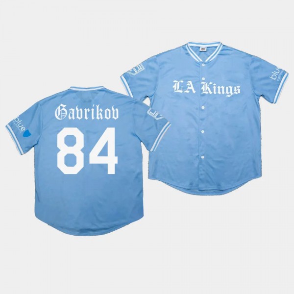 Vladislav Gavrikov Los Angeles Kings 2023 Dodgers Night Blue Jersey #84 Baseball