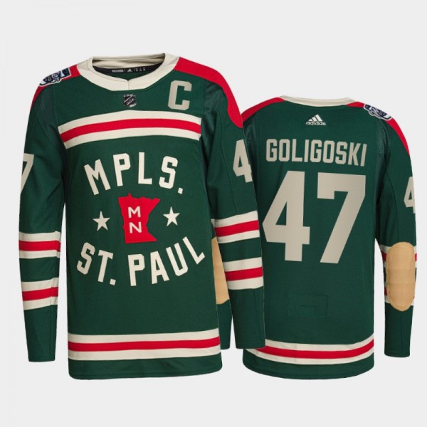 Minnesota Wild Alex Goligoski #47 2022 Winter Classic Green Authentic Jersey