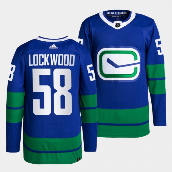 Will Lockwood Canucks Alternate Blue Jersey #58 Pr...
