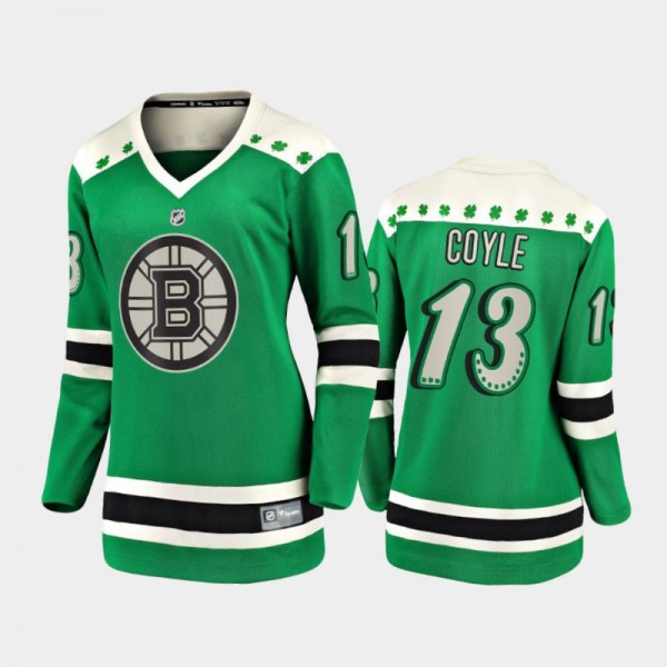 Women Boston Bruins Charlie Coyle #13 2021 St. Pat...