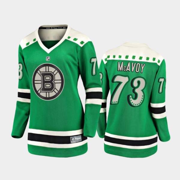 Women Boston Bruins Charlie McAvoy #73 2021 St. Pa...