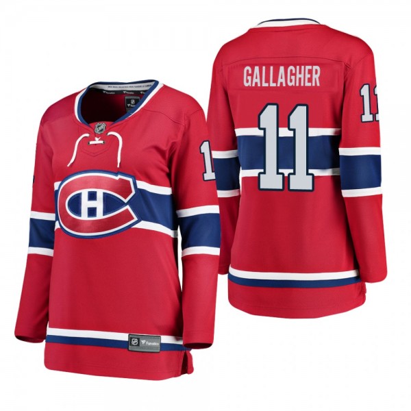 Women's Brendan Gallagher #11 Montreal Canadiens Home Breakaway Player Red Bargain Jersey