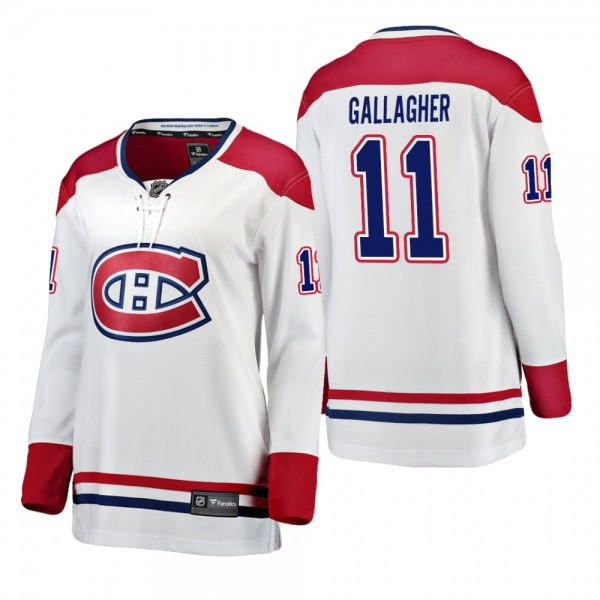 Women's Brendan Gallagher #11 Montreal Canadiens Away Breakaway Player White Bargain Jersey
