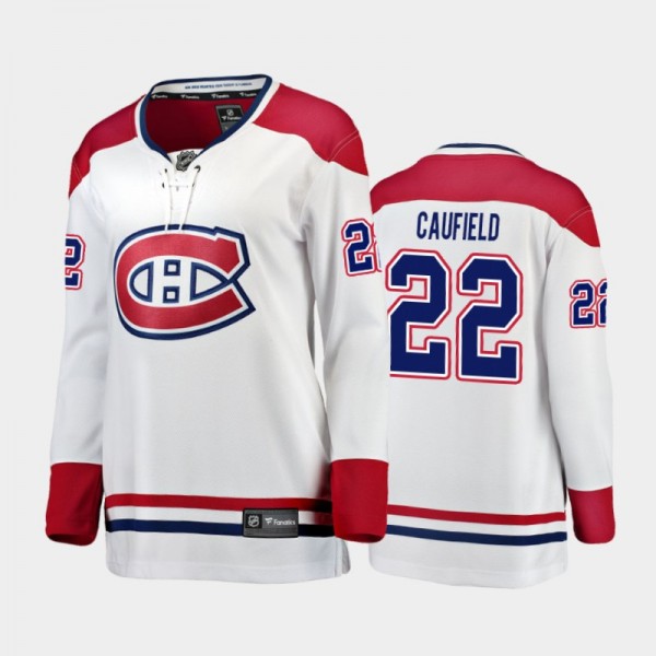 2021 Women Montreal Canadiens Cole Caufield #22 Away Jersey - White