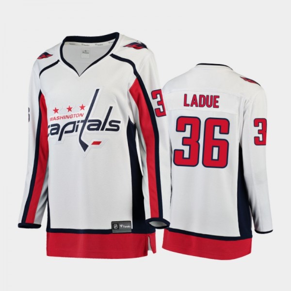 2020-21 Women's Washington Capitals Paul LaDue #36 Away Breakaway Player Jersey - White