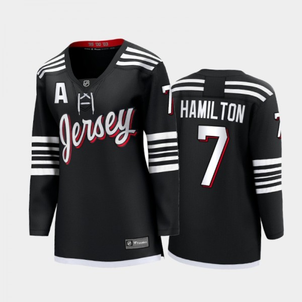Women New Jersey Devils Dougie Hamilton #7 Alternate 2022 Premier Jersey Black
