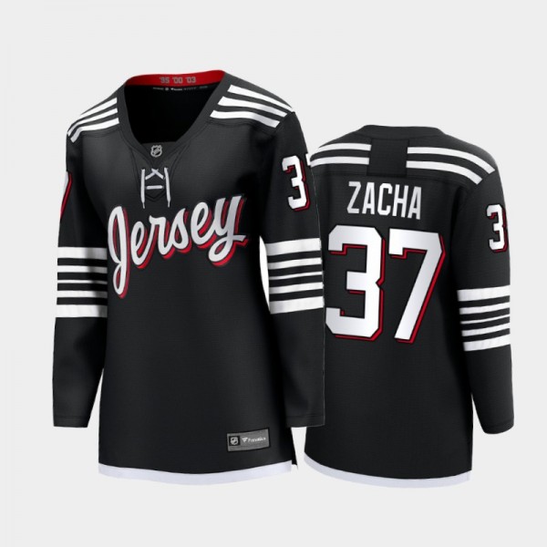 Women New Jersey Devils Pavel Zacha #37 Alternate 2022 Premier Jersey Black