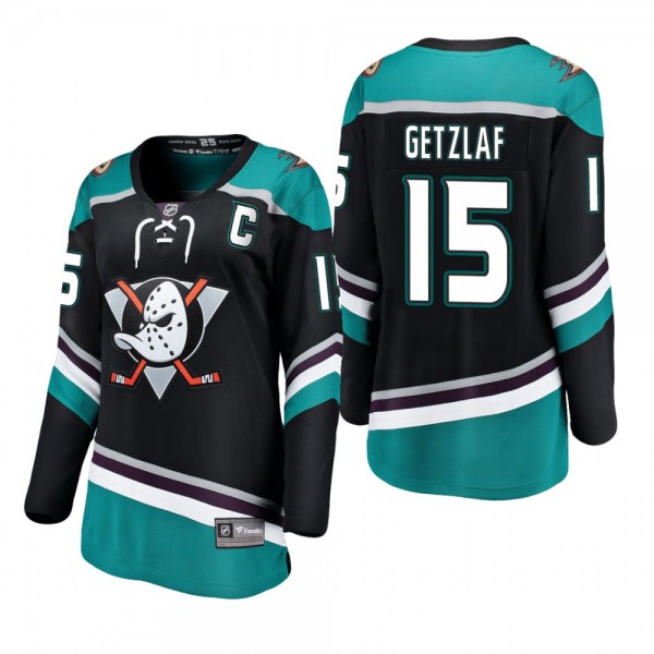 Women's Ryan Getzlaf #15 Anaheim Ducks 2019 Alternate Breakaway Player Fanatics Branded Black Bargain Jersey