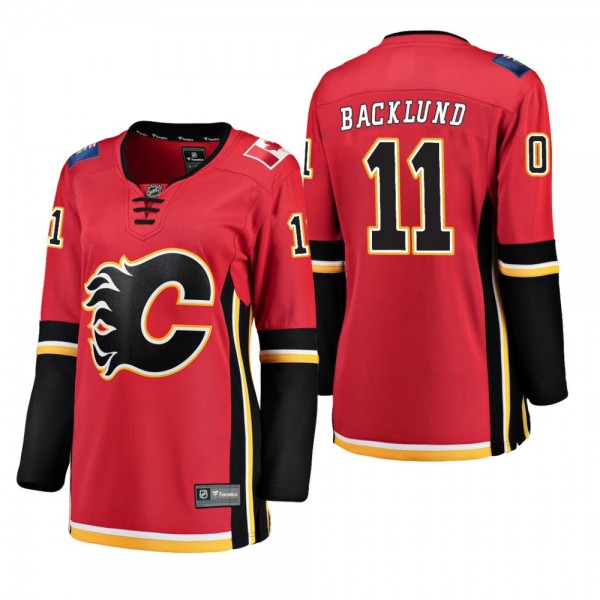 Women's Mikael Backlund #11 Calgary Flames Home Breakaway Player Red Bargain Jersey