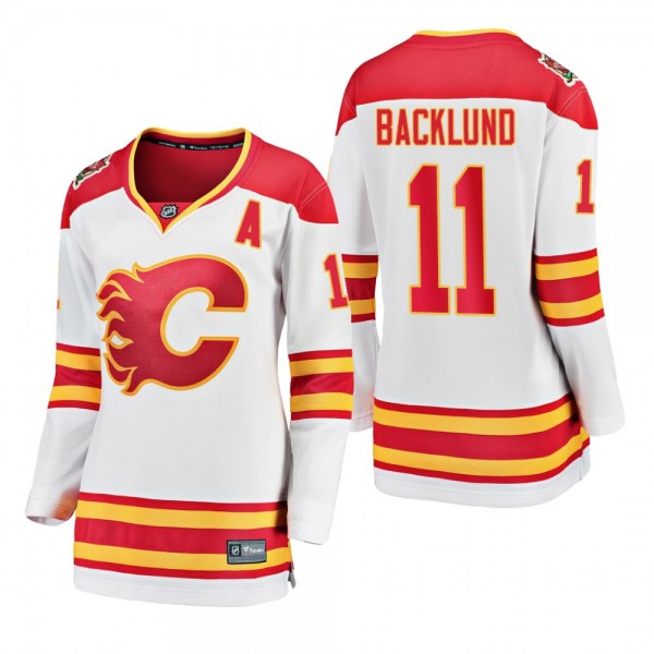 Women's Mikael Backlund #11 Flames 2019 Heritage C...