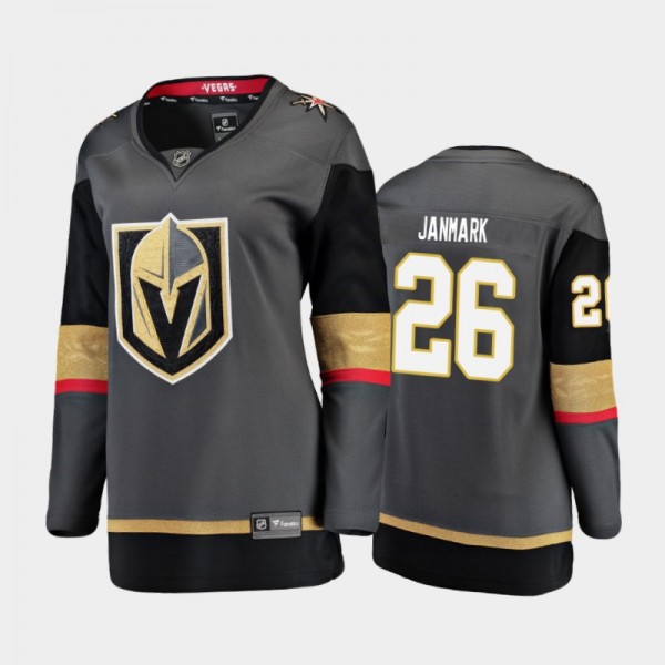 2021 Women Vegas Golden Knights Mattias Janmark #26 Home Jersey - Black
