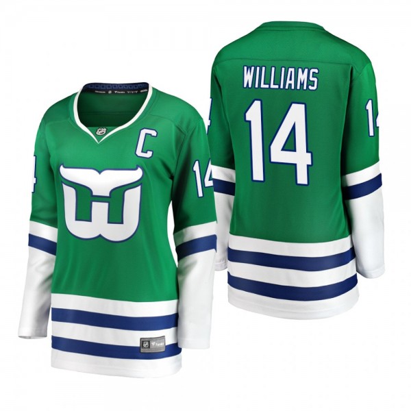Women's Justin Williams #14 Carolina Hurricanes Whalers Night Breakaway Fanatics Branded Green Jersey