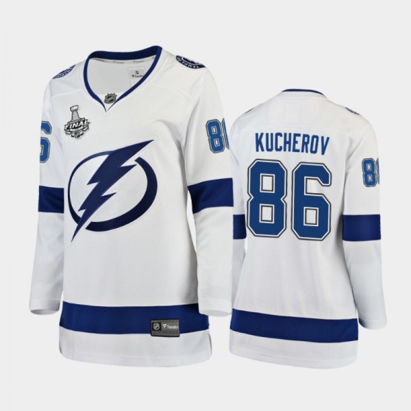 Women's Tampa Bay Lightning Nikita Kucherov #86 2020 Stanley Cup Final Away Breakaway Player Jersey - White