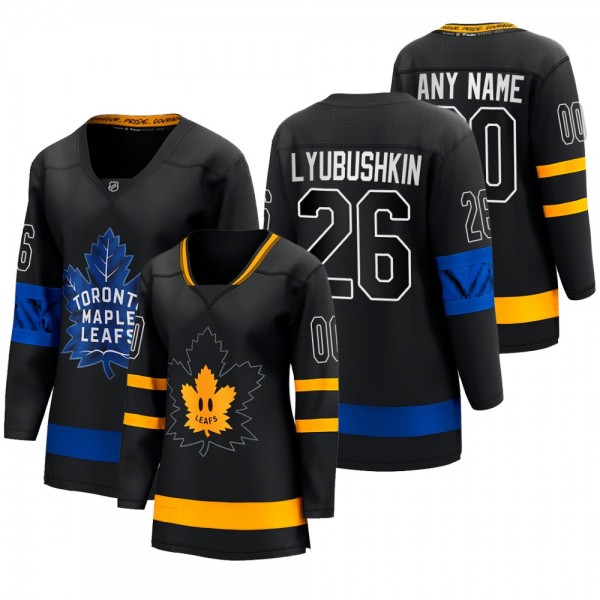 2022 Ilya Lyubushkin Maple Leafs Black Jersey Wome...