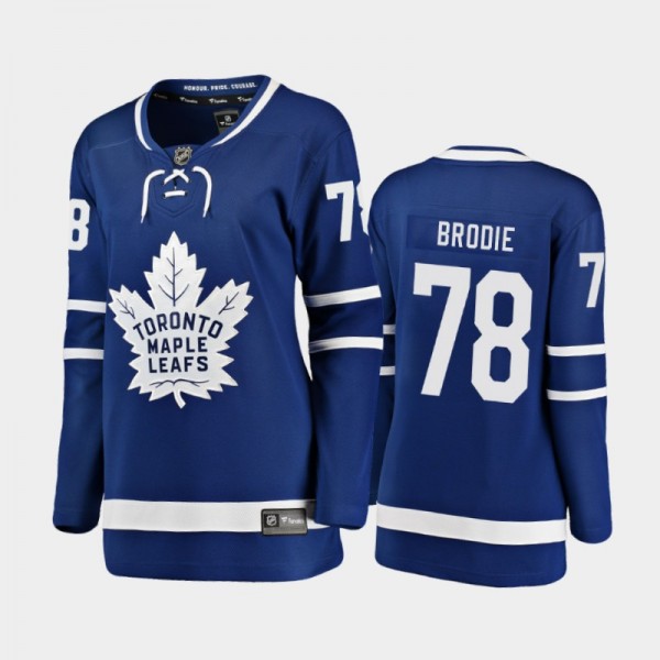 2020-21 Women's Toronto Maple Leafs T. J. Brodie #78 Home Breakaway Player Jersey - Blue