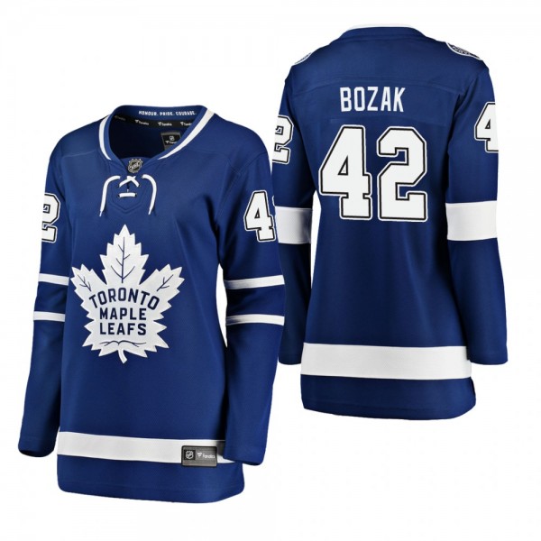 Women's Tyler Bozak #42 Toronto Maple Leafs Home Breakaway Player Blue Bargain Jersey