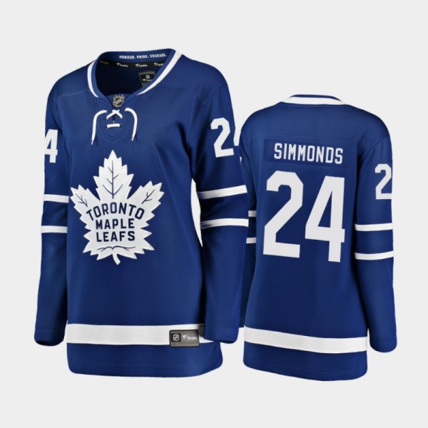 2020-21 Women's Toronto Maple Leafs Wayne Simmonds #24 Home Breakaway Player Jersey - Blue