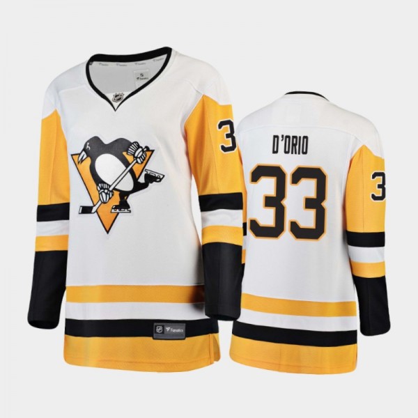 2021 Women Pittsburgh Penguins Alex D'Orio #33 Away Jersey - White