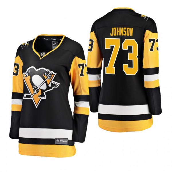 Women's Jack Johnson #73 Pittsburgh Penguins Home Breakaway Player Black Bargain Jersey