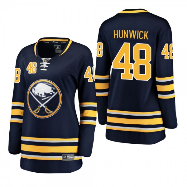 Women's Buffalo Sabres Matt Hunwick #48 Home Breakaway Player Navy Jersey