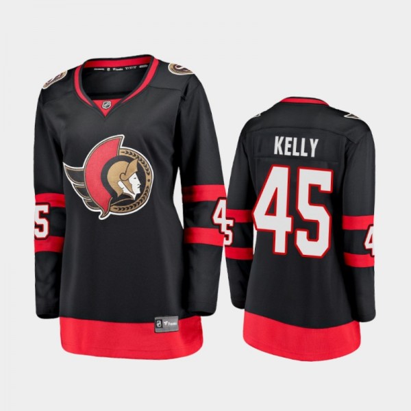 2021 Women Ottawa Senators Parker Kelly #45 Home Jersey - Black