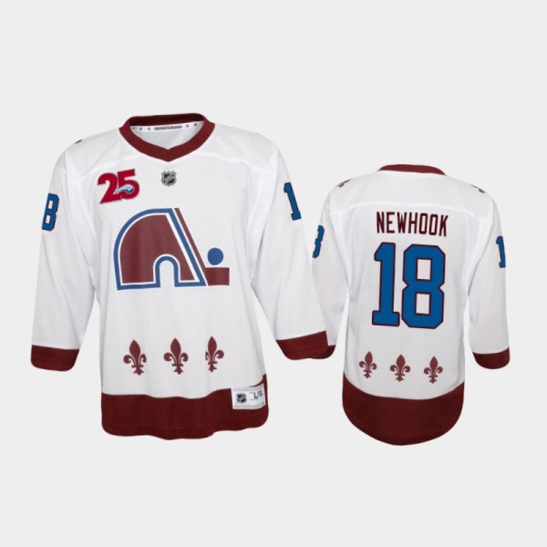 Youth Colorado Avalanche Alex Newhook #18 Reverse Retro 2021 White Jersey