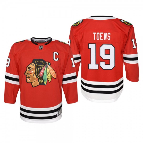 Youth Chicago Blackhawks Jonathan Toews #19 Home 2019-20 Premier Red Jersey