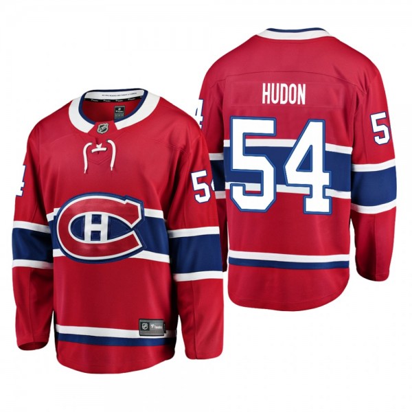 Youth Montreal Canadiens Charles Hudon #54 Home Low-Priced Breakaway Player Red Jersey