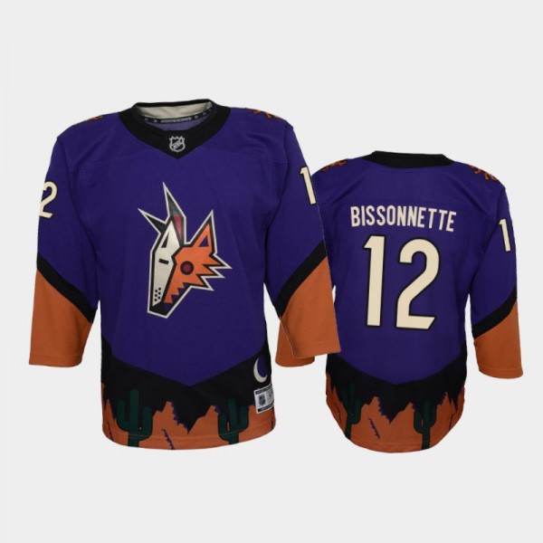 Youth Arizona Coyotes Paul Bissonnette #12 Reverse Retro 2020-21 Replica Purple Jersey