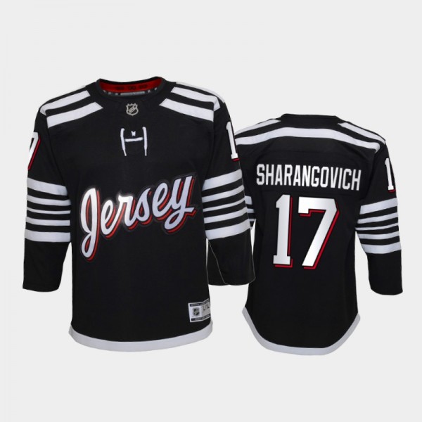 Youth New Jersey Devils Yegor Sharangovich #17 Alternate 2021-22 Premier Player Black Jersey