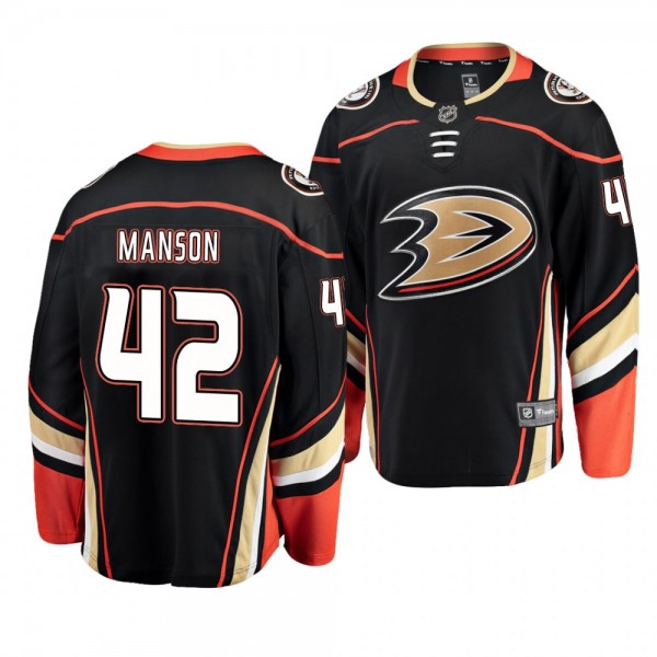 Youth Anaheim Ducks Josh Manson #42 Home Low-Priced Breakaway Player Black Jersey
