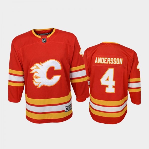 Youth Calgary Flames Rasmus Andersson #4 Home 2020-21 Premier Red Jersey