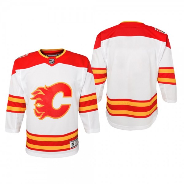 Youth Calgary Flames White 2019 Heritage Classic Premier Jersey