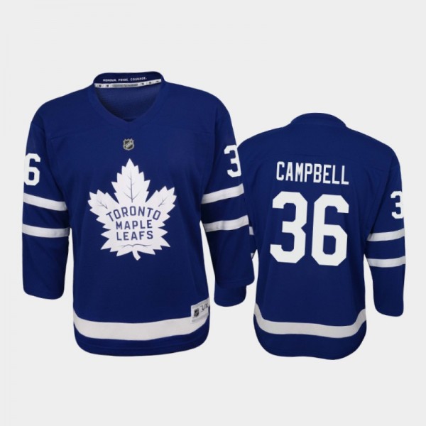 Youth Toronto Maple Leafs Jack Campbell #36 Home 2021 Blue Jersey