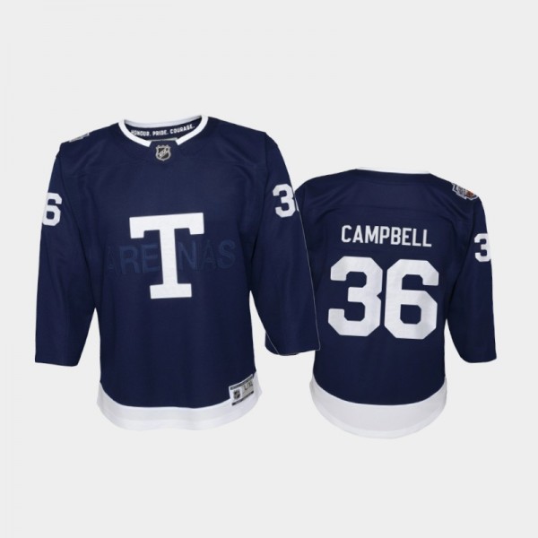 Youth Toronto Maple Leafs Jack Campbell #36 Heritage Classic 2022 Navy Jersey