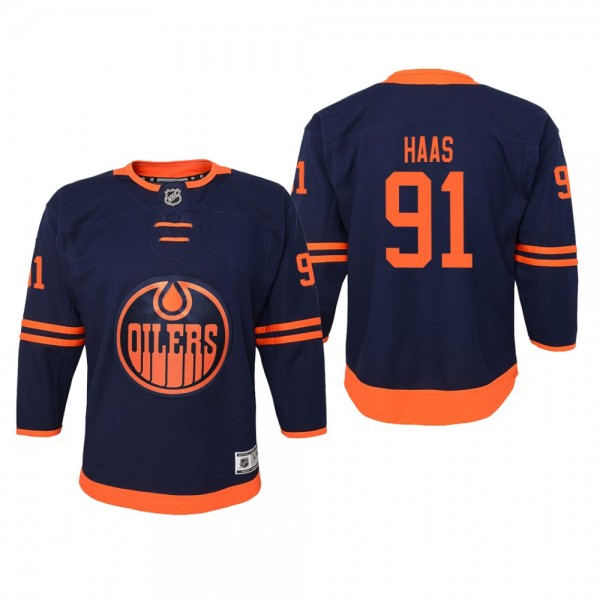 Youth Edmonton Oilers Gaetan Haas #91 Alternate Pr...