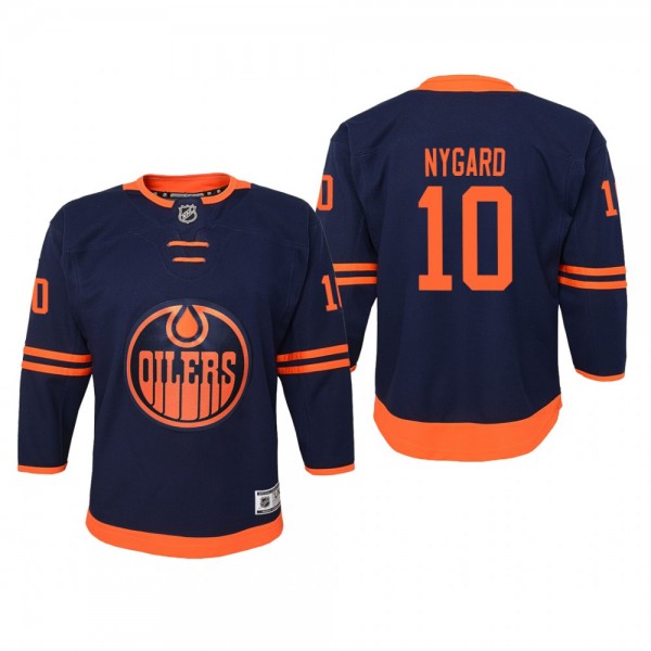 Youth Edmonton Oilers Joakim Nygard #10 Alternate Premier Navy Jersey