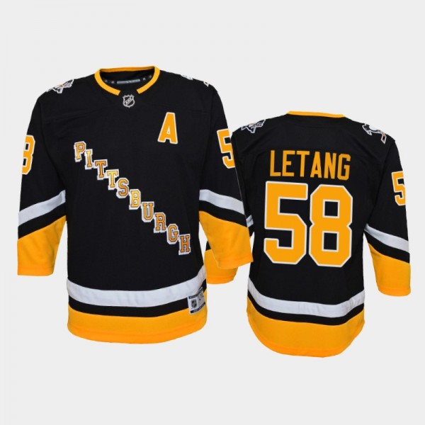 Youth Pittsburgh Penguins Kris Letang #58 Alternate 2021-22 Premier Player Black Jersey