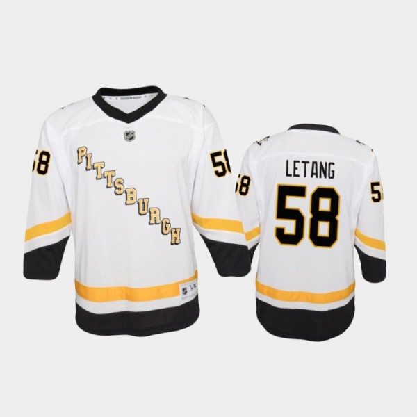 Youth Pittsburgh Penguins Kris Letang #58 Reverse Retro 2020-21 Replica White Jersey