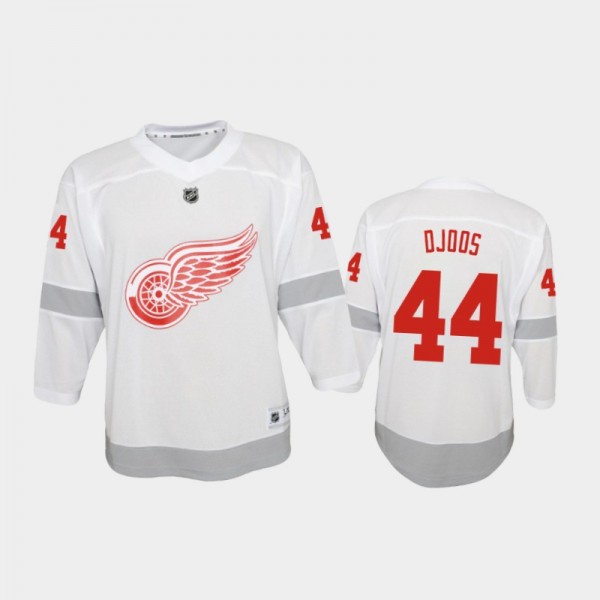 Youth Detroit Red Wings Christian Djoos #44 Reverse Retro 2020-21 Special Edition Replica White Jersey