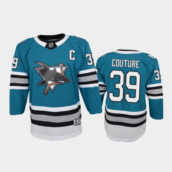 Youth San Jose Sharks Logan Couture #39 30th Anniversary 2020-21 Heritage Premier Teal Jersey