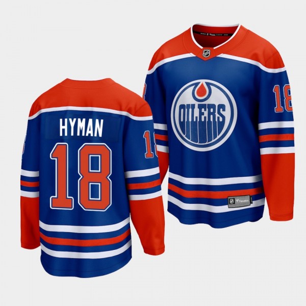 Zach Hyman Edmonton Oilers 2022-23 Home Royal Premier Jersey Men's