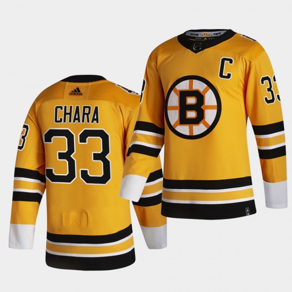Boston Bruins 2021 Reverse Retro Zdeno Chara Gold ...