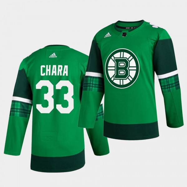 Zdeno Chara #33 Bruins 2020 St. Patrick's Day Authentic Player Green Jersey Men's
